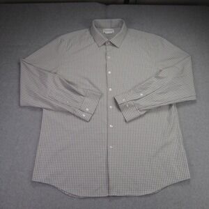 Ministry of Supply Dress Shirt Men XXL 2XL Gray Check Button Down Performance LS